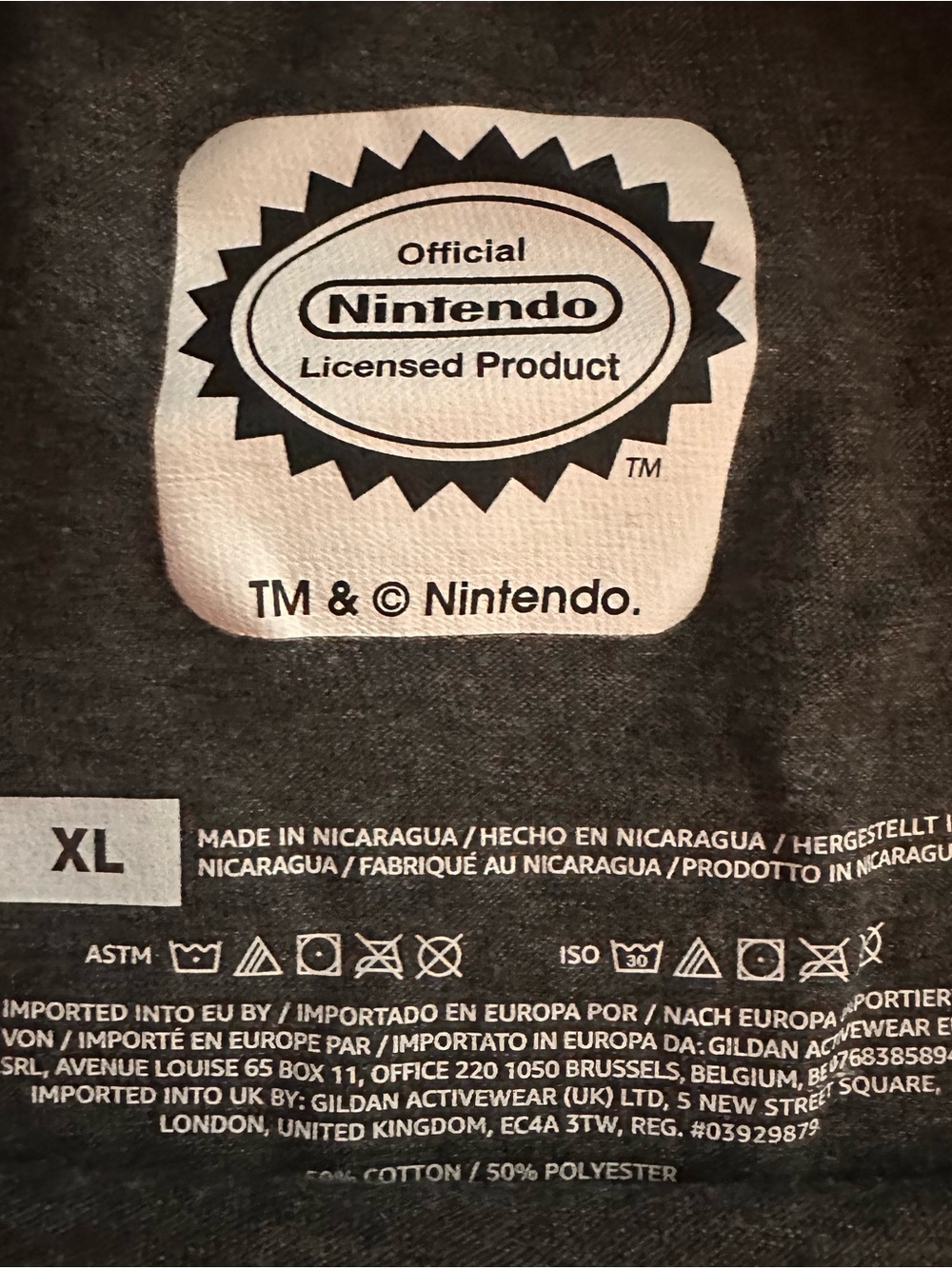 Nintendo Black T-Shirt with White Licensed Product Logo